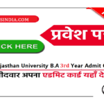 Rajasthan University B.A 3rd