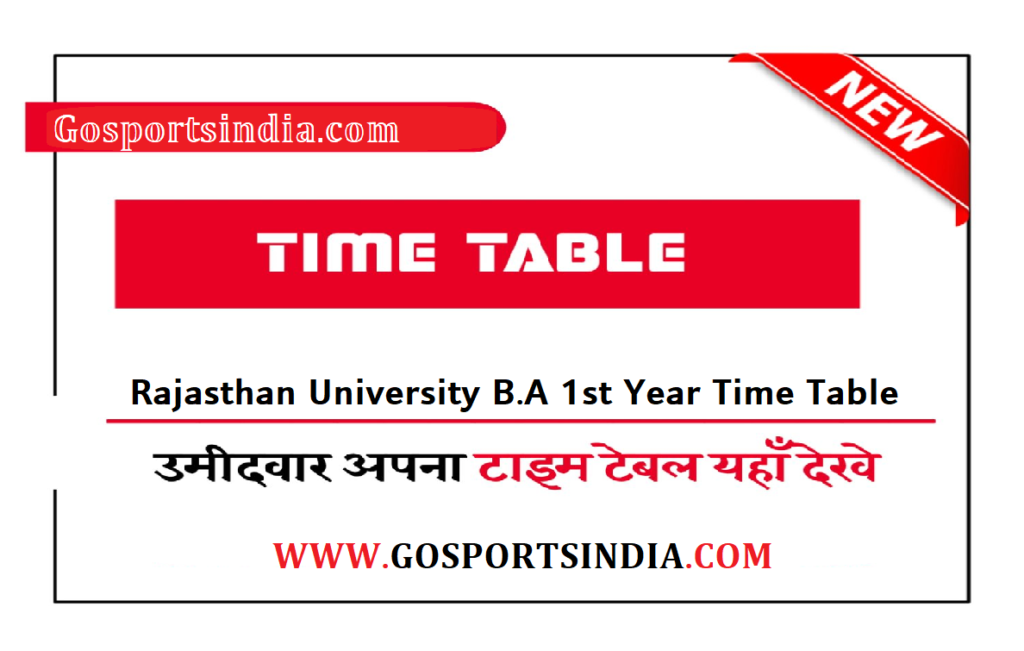 Rajasthan University Time Table