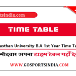 Rajasthan University Time Table