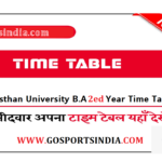 B.A 3rd Year Time Table
