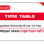 B.Com 1st Year Time Table