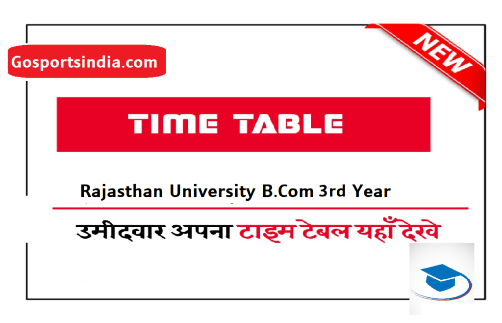 B.com 3rd year Time Table