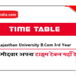 B.com 3rd year Time Table