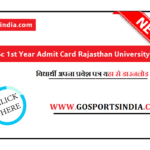 B.Sc 1st Year Admit Card Rajasthan