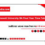 Shekhawati University BA Final Year Time Table