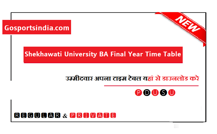 Shekhawati University BA Final Year Time Table