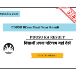 PDUSU BCom Final Year Result