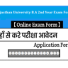 B.A 2nd Year Rajasthan University Exam Form