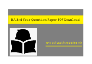BA 3rd Year Question Paper 2025 pdf Download Hindi & English