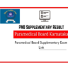 PMB Paramedical Board Supplementary {Revaluation} Result