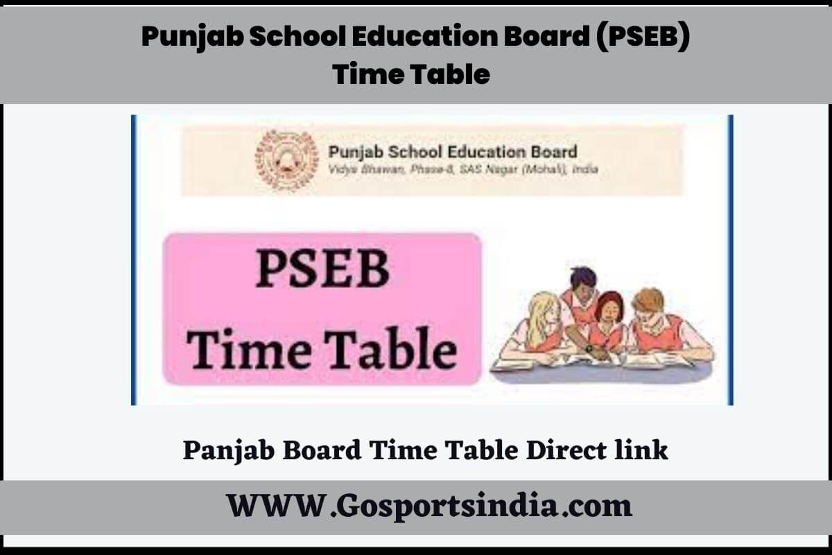 PSEB 9th Class Date Sheet 2024 (Punjab Board Class 9 Time Table)