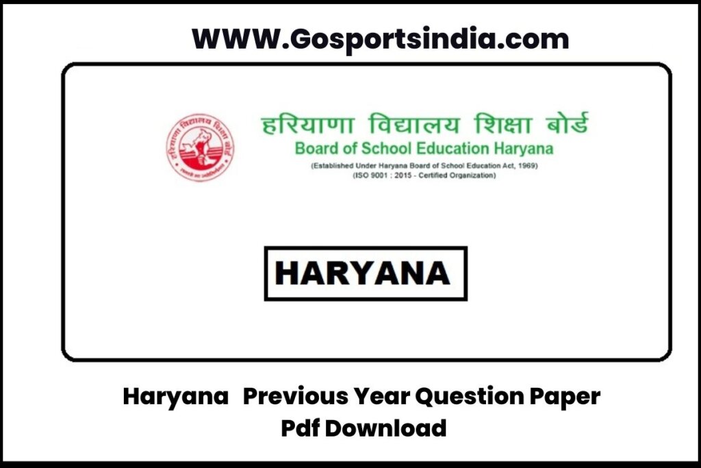 Haryana 10th Class Previous Year Question Paper Pdf Download