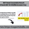 BSF Head Constable Result 2022। Check BSF HC RO/RM Answer Key