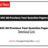 SSC GD Previous Year Question Papers, Download PDF