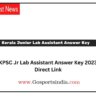 KPSC Jr Lab Assistant Answer Key 2023