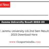 | Jammu University UG 2nd Sem Result 2023