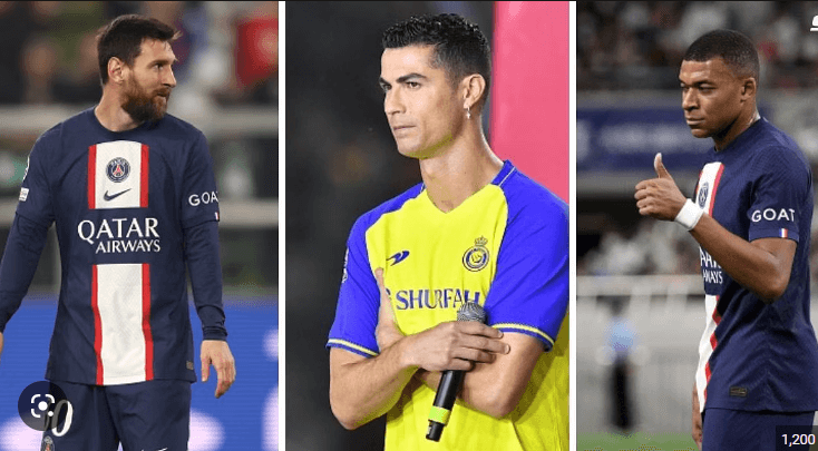 How much more does Cristiano Ronaldo earn at Al-Nassr compared to Lionel Messi and Kylian Mbappe at PSG?