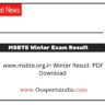 ,MSBTE Winter Exam Result ,