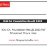 ICAI CA Foundation Result 2023