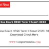 Goa Board HSSC Term 1 Result 2023