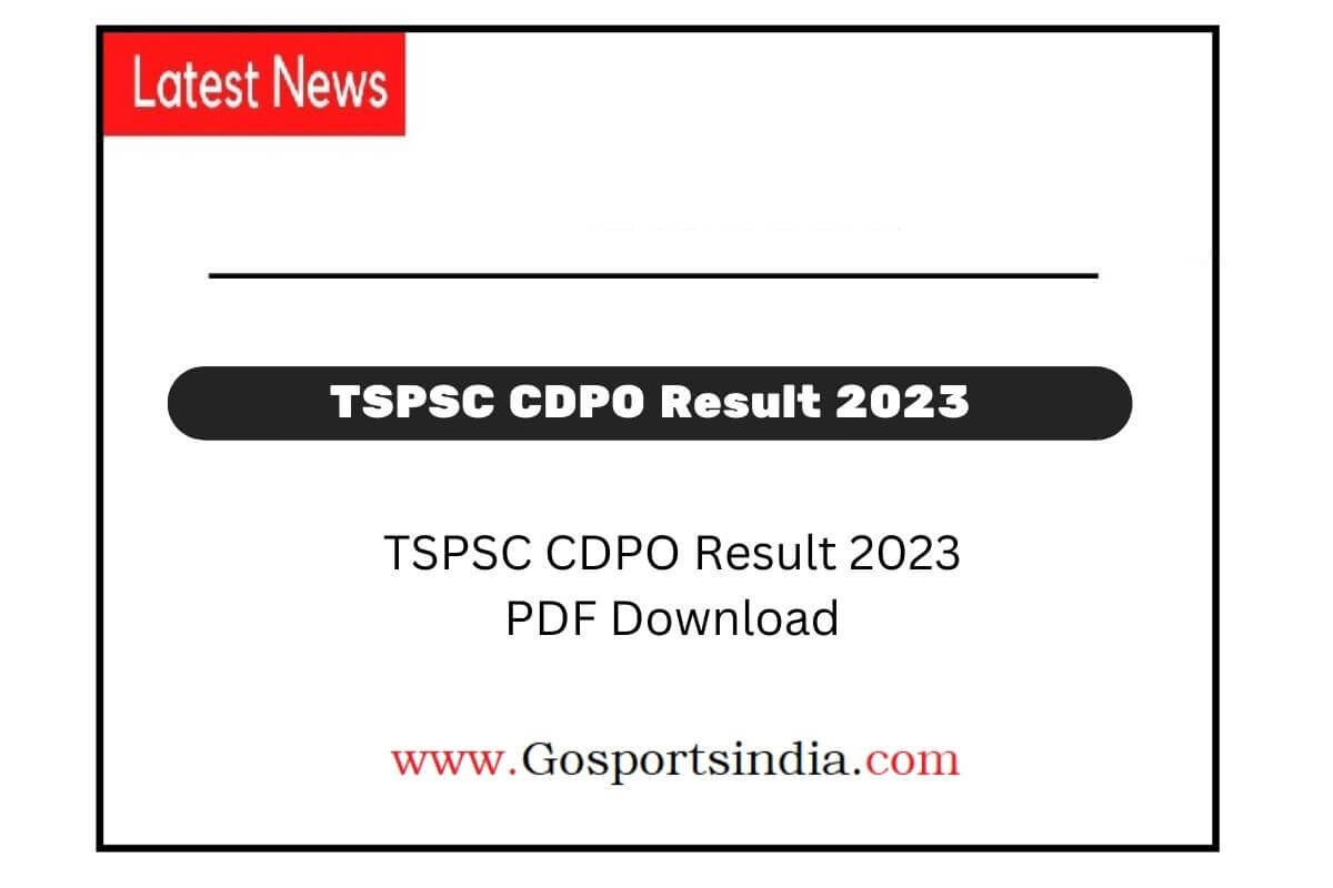 TSPSC CDPO Result 2023