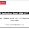 Sub Engineer Result 2022