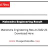 Mahendra Engineering Result 2022-23