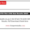 results.vtu.ac.in B.E BTech 7th & 8th SEM Results )