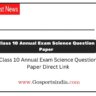 Class 10 Annual Exam Science Question Paper