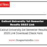 Calicut University 1st Semester Results 2023 Link