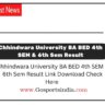Chhindwara University BA BED 4th SEM & 6th Sem Result