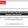 SSC GD Constable Category-wise Cut Off