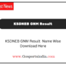 KSDNEB GNM Result