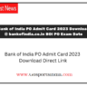 Bank of India PO Admit Card 2023 Download