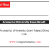 Arunachal University Exam Result