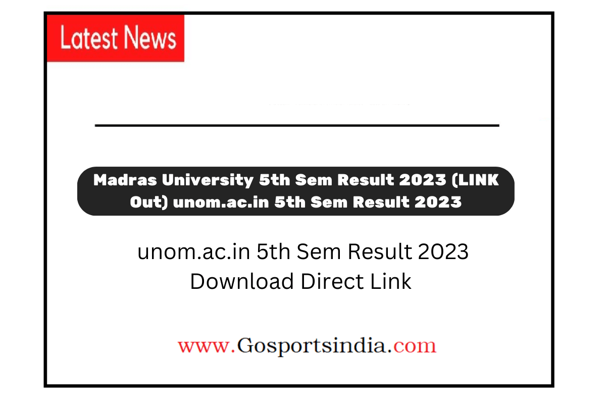 unom.ac.in 5th Sem Result 2023