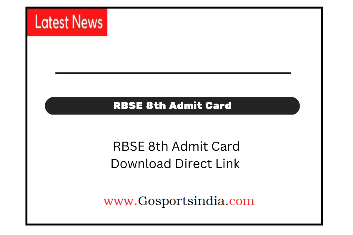 RBSE 8th Admit Card