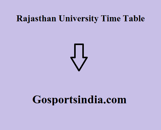 Rajasthan University Time Table