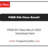 PSEB 5th Class Result 2023