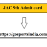 JAC 9th Admit card