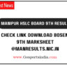 Manipur HSLC Board 9th Result