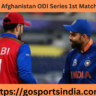 India Vs Afghanistan ODI Series 1st Match Tickets