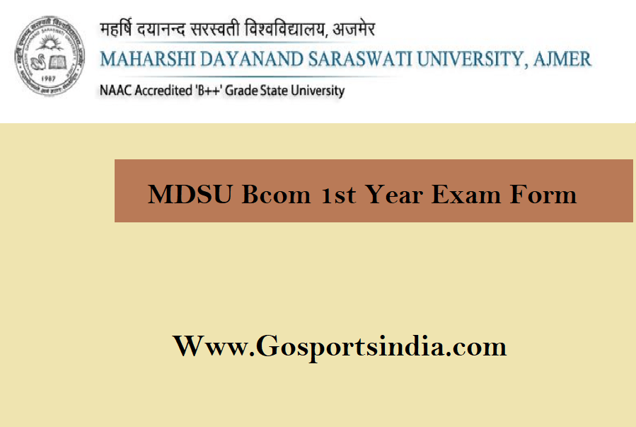 MDSU Bcom 1st Year Exam Form