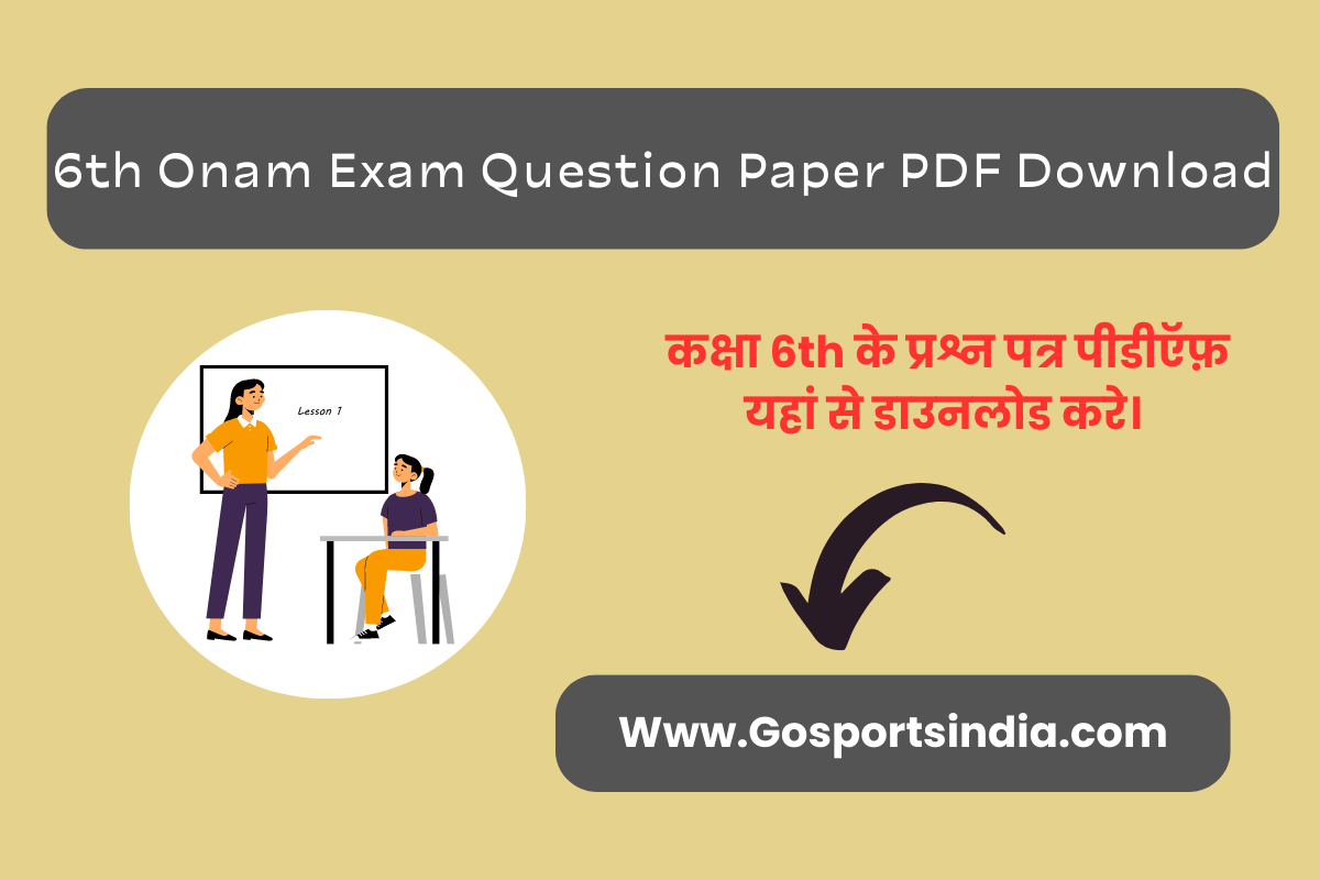 6th Onam Exam Question Paper PDF Download